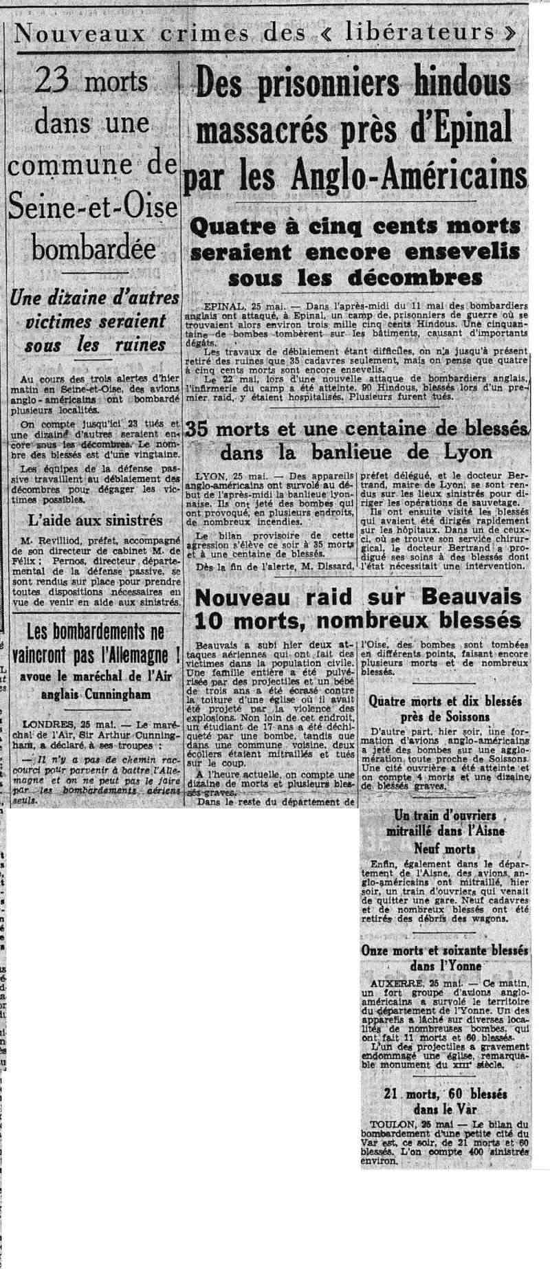  26 mai  Bombardements alliés sur le Sud-Est et le Centre-Est de la France bombar11