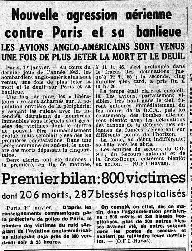 Nouvelle agression aérienne sur Paris janvier 1944 export63